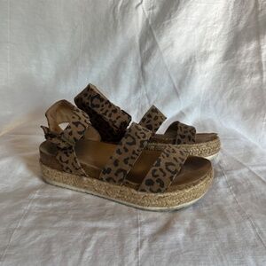 Leopard Platform Sandal